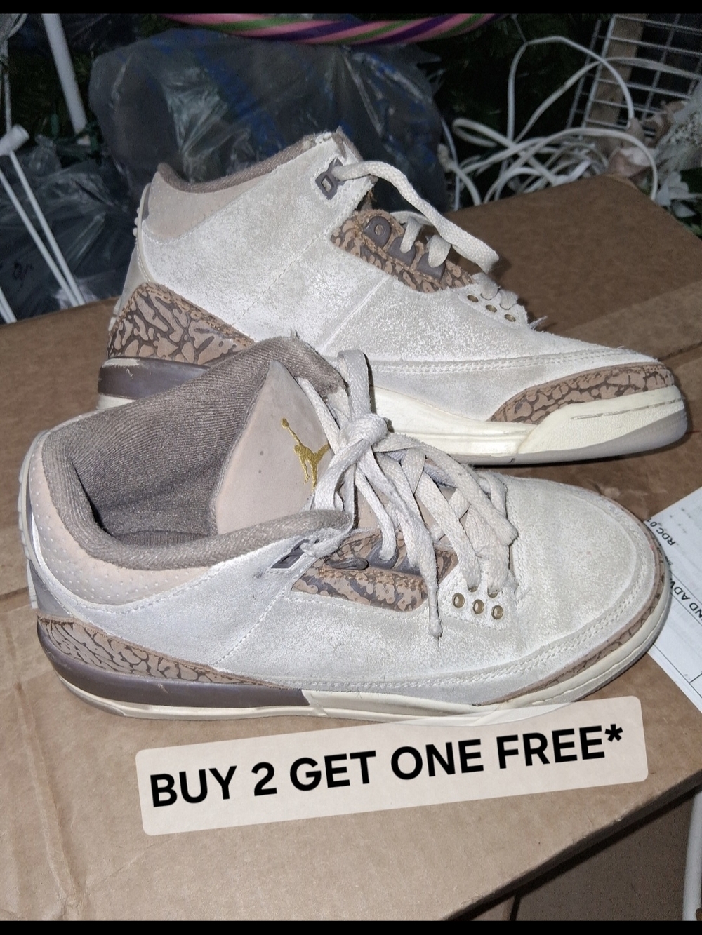 BUY 2 GET ONE FREE* Air Jordan Retro 3 Palomino Sneakers Size 6m/7.5w